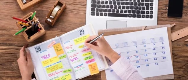 Calendar on desk
