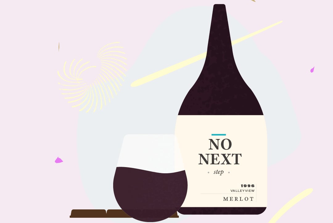 A wine bottle of no next step