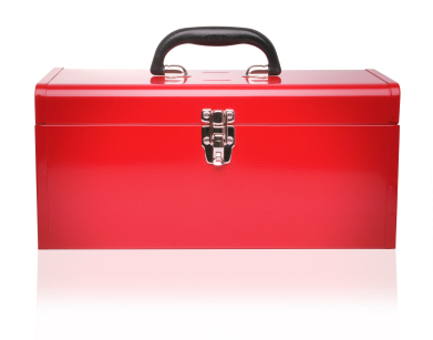 alt text for image of a red toolbox