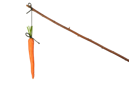 alt text of a carrot being dangled from a stick