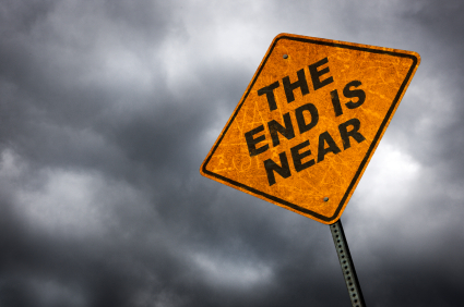 alt text for image of a sign The End is Near
