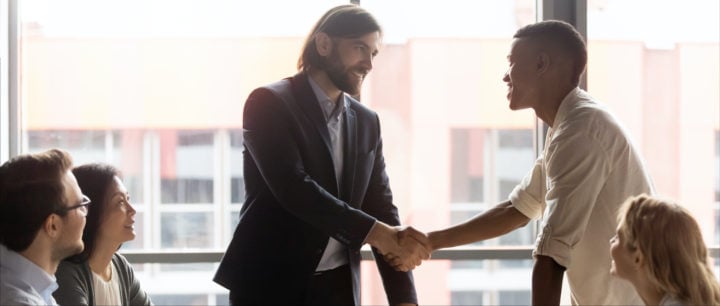 alt image text of two businessmen shaking hands to represent sales effectiveness