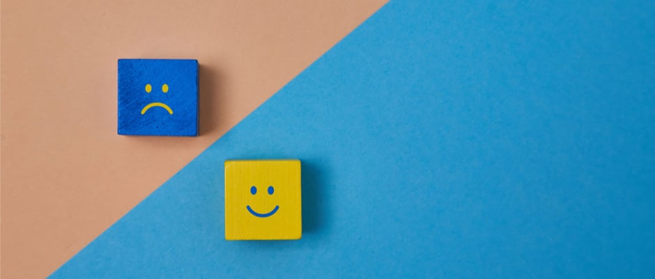 alt text image of a square with a sad face and a square with a happy face