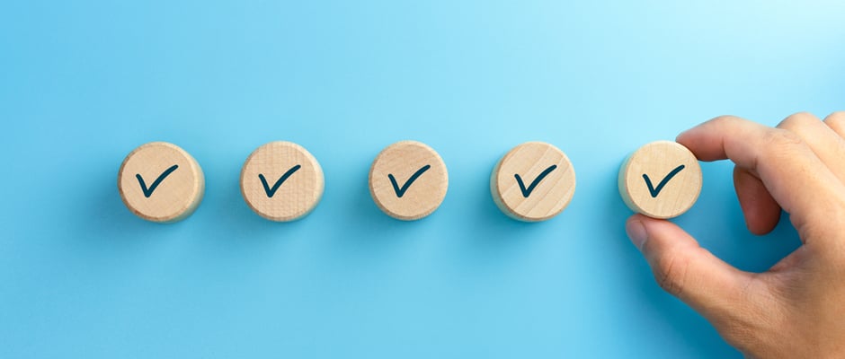 image of checkmarks on a blue background
