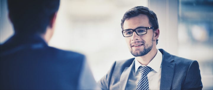image of two businessmen having a conversation