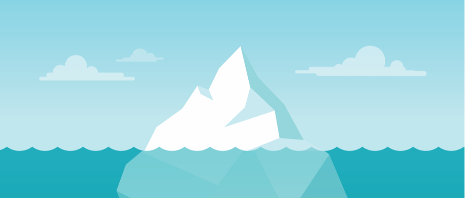 An iceberg representing the line of sales tasks