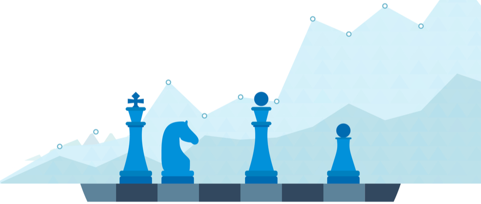 A set of chess pieces to demonstrate the strategy purism