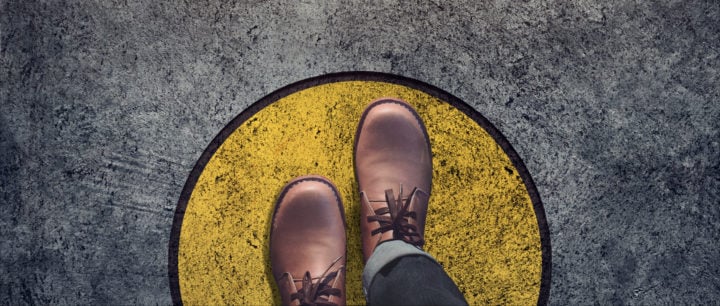 image of shoes inside a yellow circle