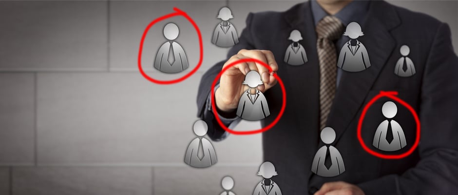 image of businessman circling prospects on a board to represent prospecting