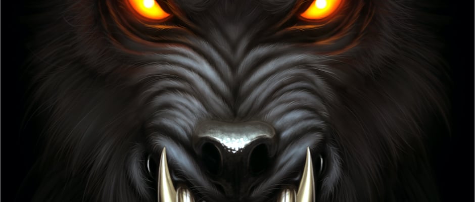 alt text image of a wolf face