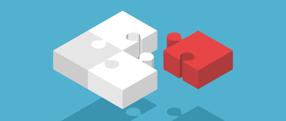 A red puzzle piece that fits into the sales job descriptions