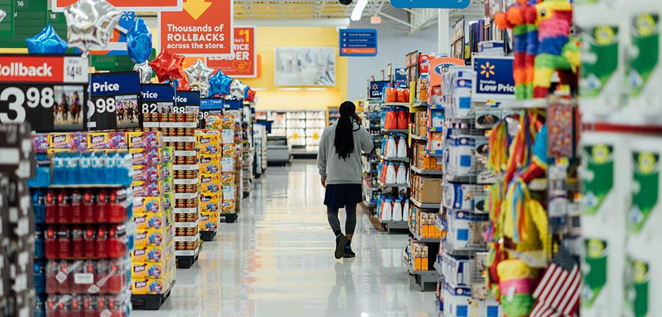 walking the aisles of walmart