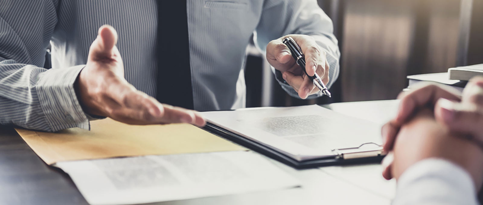 businessmans hands gesturing