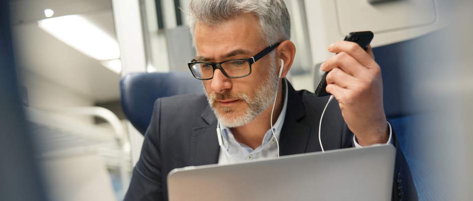 businessman listening on his phone