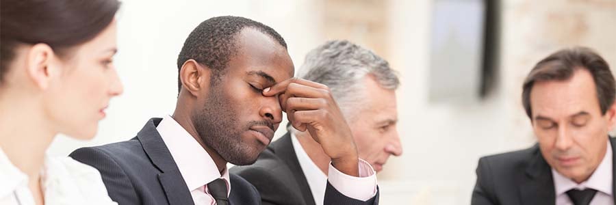 bored businessman in a meeting