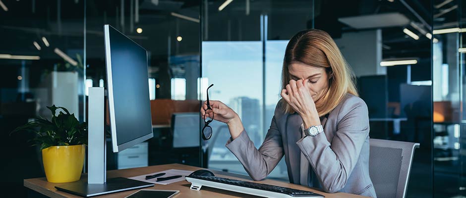 stressed businesswoman