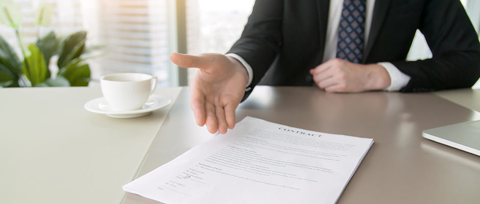 man offering a business proposal