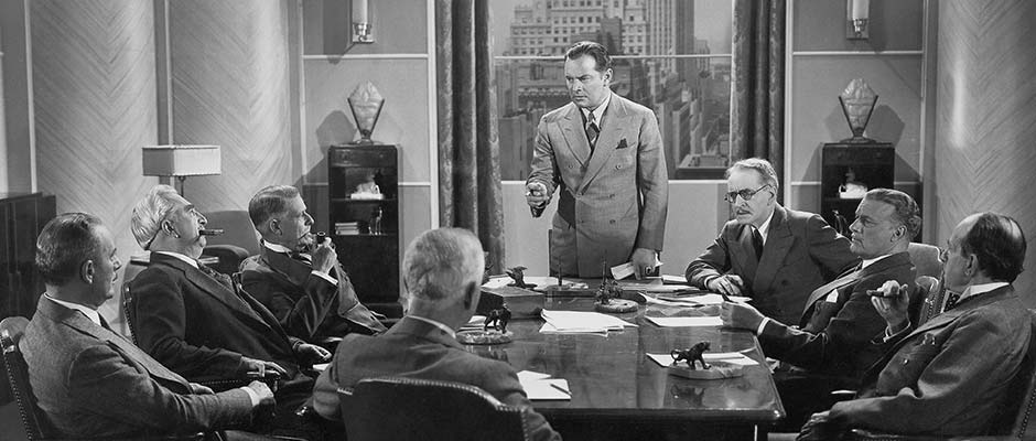 vintage businessmen in a meeting