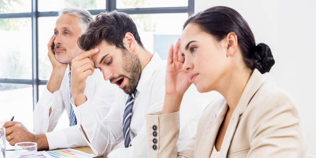 bored business people in a meeting