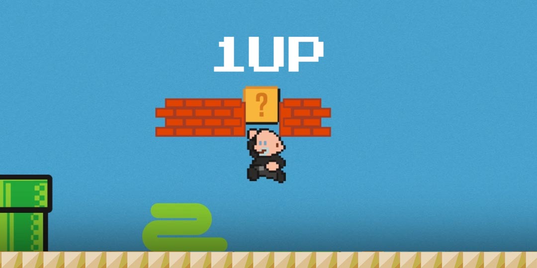 Iannarino as Mario parody 1up