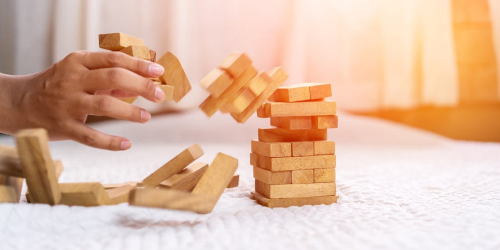 jenga blocks falling