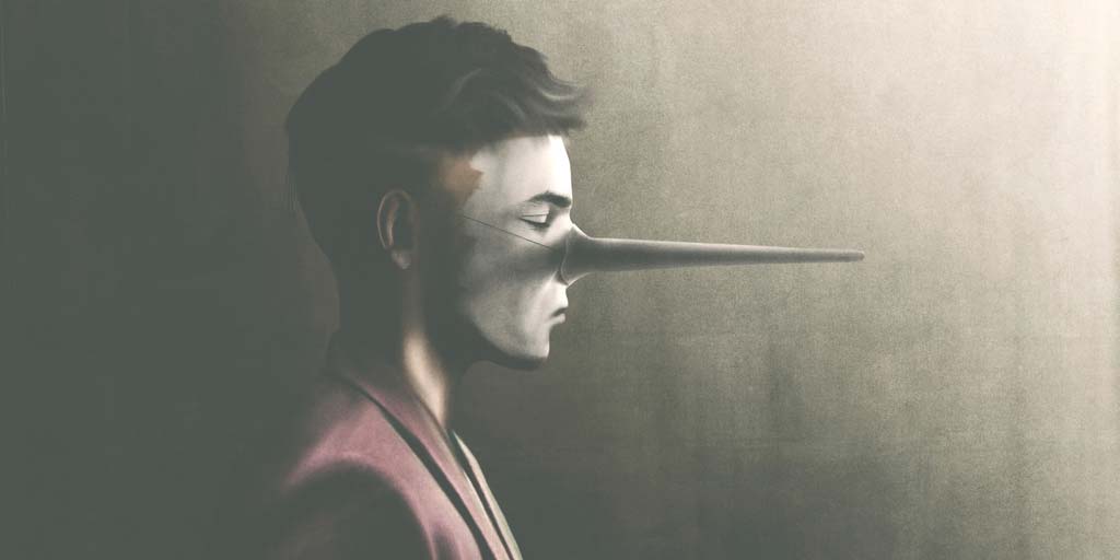 liar with a long nose illustration