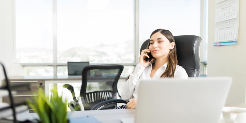 Saleswoman on the Phone