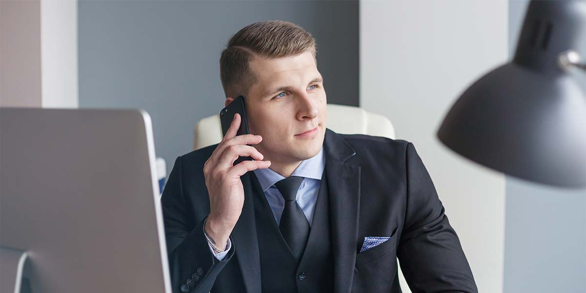 Salesman on the phone