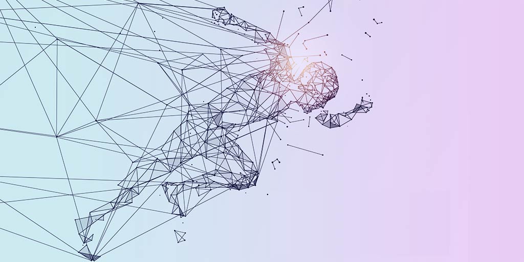 illustration of man running and breaking through lines