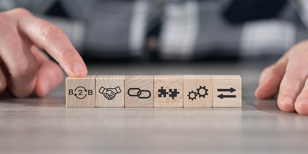 b2b sales concepts on wooden blocks