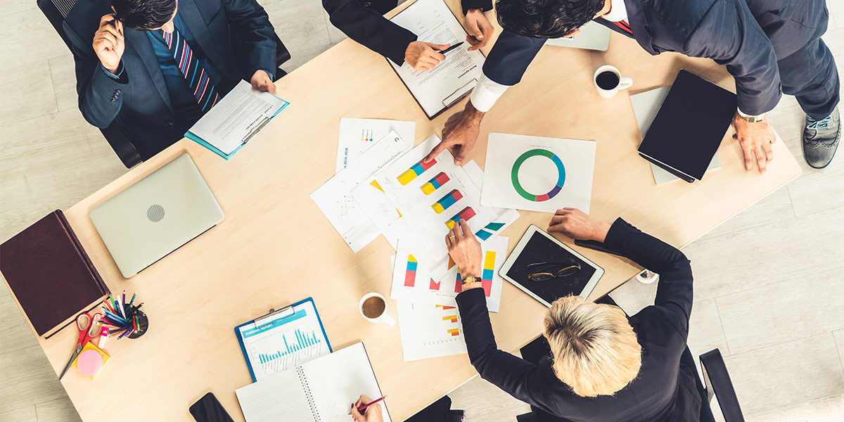 Business people in a sales meeting