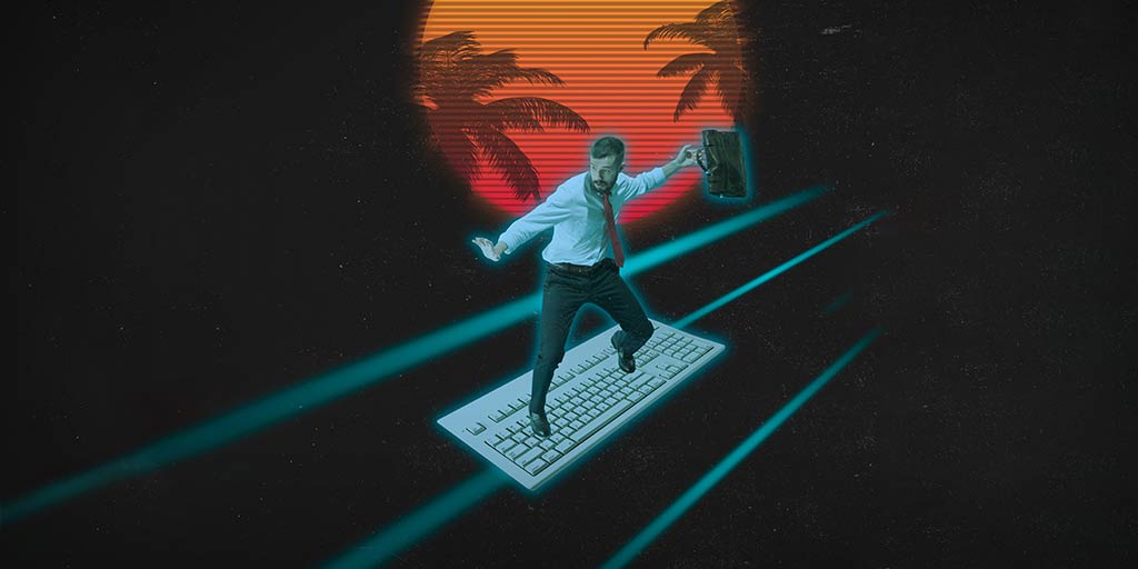80s inspired businessman composite