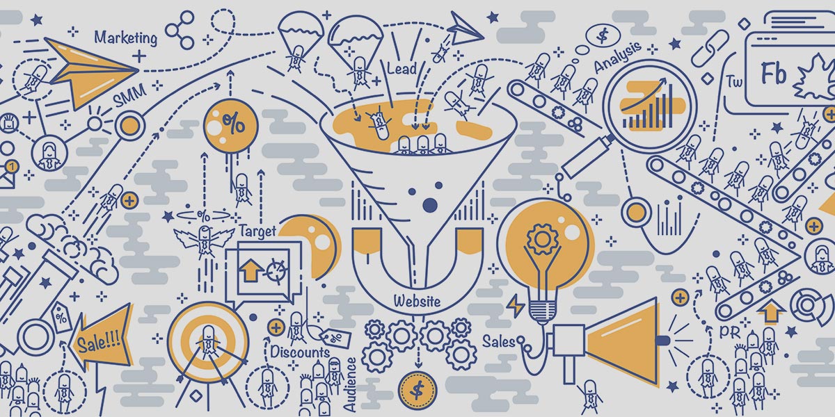 sales funnel illustration infographic