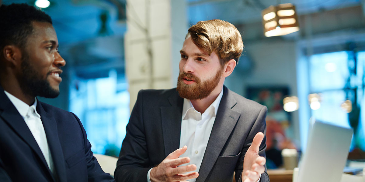 two businessmen in conversation